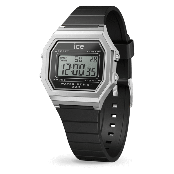 022063-ice-digit-retro-black-silver-01 (1) 022735 ICE digit retro - Metal silver mirror - Black (Small)