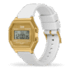 022733 ICE digit retro - Metal gold mirror - White (Small)
